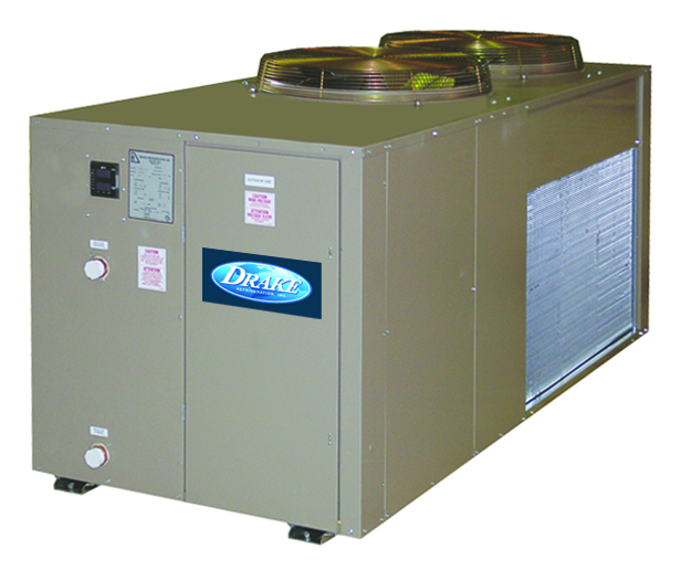 external view of Drake's PAC90S packaged air-cooled chiller